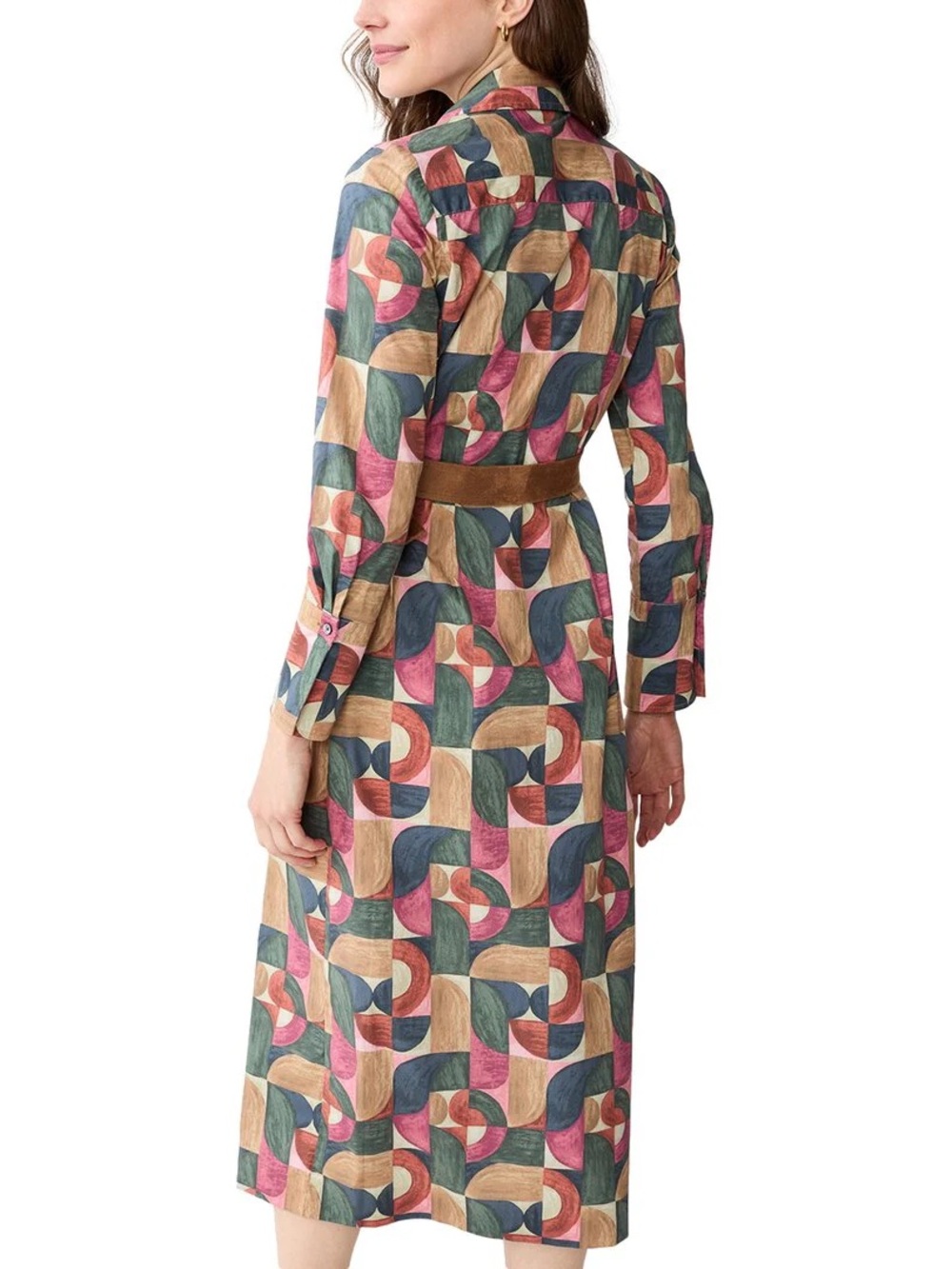 J. McLaughlin Mercer Midi Wrap Dress Size S Geometric Print Long Sleeve NWT - Picture 16 of 16